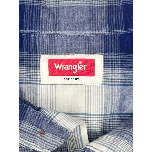 Wrangler Men’s Blue Plaid Long Sleeve Button-Up Shirt Size 3XL - Picture 6 of 9